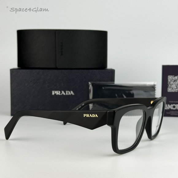 NEW Prada PRA10V 12P1O1 Black Matte Square Unisex Eyeglasses PR A10V - Picture 6 of 8